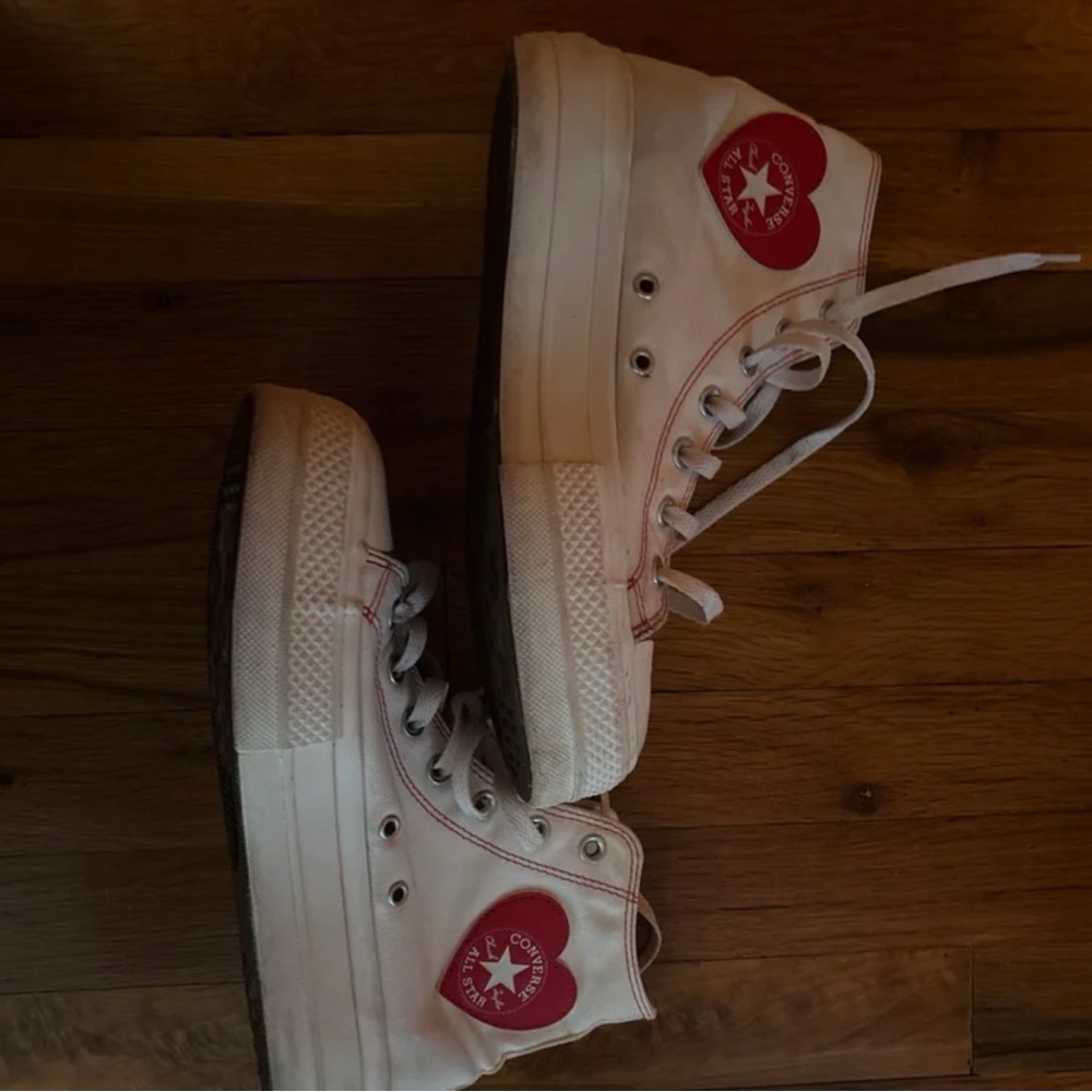 Converse White and Red High-Top Sneakers Classic Design